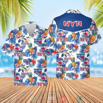 New York Rangers Nhl Pineapple Hawaiian Shirt, Shorts - Hot Sale 2025