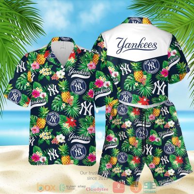 New York Yankees Mlb Pineapple Blue Green Hawaiian Shirt, Shorts - Hot Sale 2025