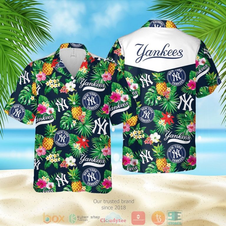 New York Yankees Mlb Pineapple Blue Green Hawaiian Shirt, Shorts - Hot Sale 2025