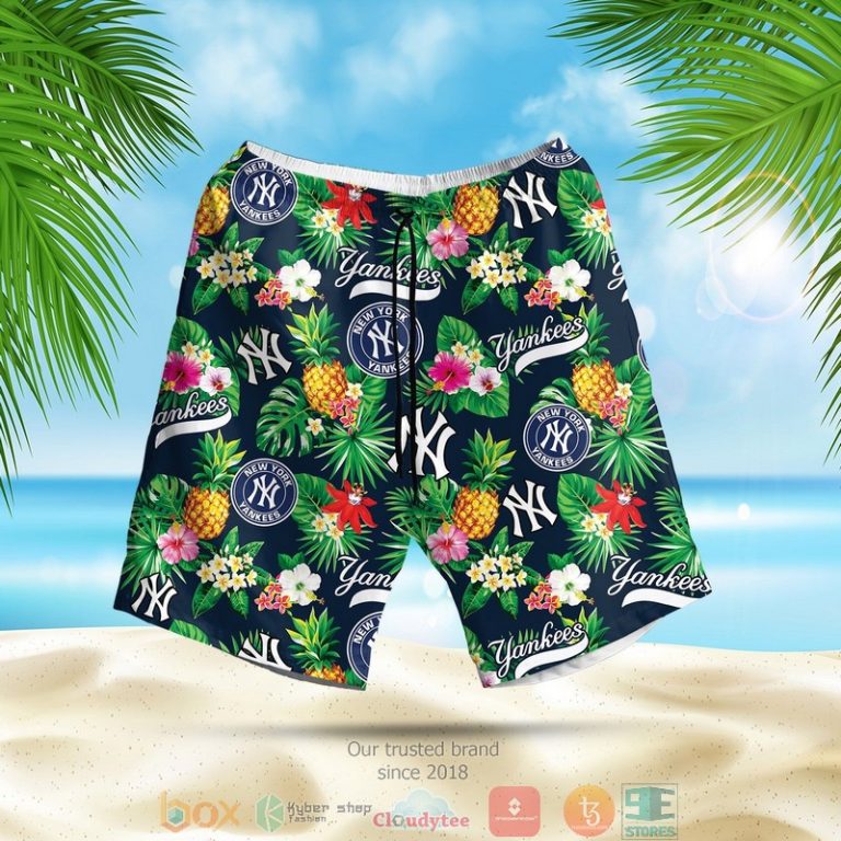 New York Yankees Mlb Pineapple Blue Green Hawaiian Shirt, Shorts - Hot Sale 2025