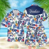 New York Yankees Mlb Pineapple White Blue Hawaiian Shirt Shorts.jpg - demo10