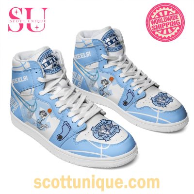 North Carolina Tar Heels Air Jordan 1 High Top Sneaker -Soulcals.com
