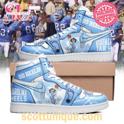 North Carolina Tar Heels Air Jordan 1 High Top Sneaker -Soulcals.com