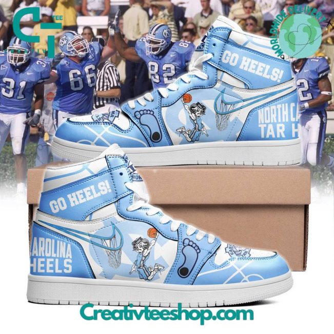 North Carolina Tar Heels Go Heels Hight Top Air Jordan 1 Sneaker - soulcals.com