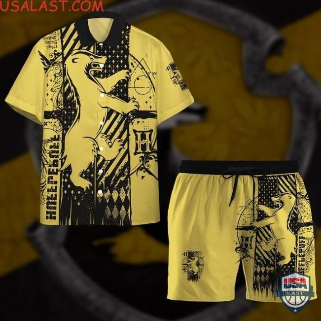 Harry Potter Hufflepuff House Hawaiian Shirts Beach Shorts - Hot Sale 2025