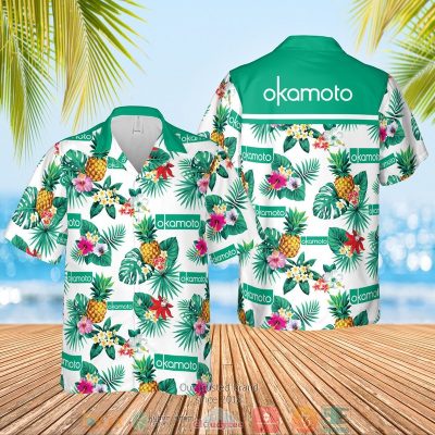 Okamoto Condoms Pineapple Hawaiian Shirt, Shorts - Hot Sale 2025