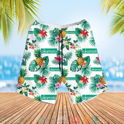 Okamoto Condoms Pineapple Hawaiian Shirt, Shorts - Hot Sale 2025