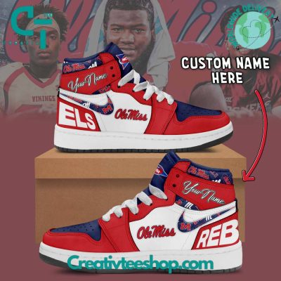 Ole Miss Rebels NCAA Custom Name Air Jordan 1 Sneaker - soulcals.com