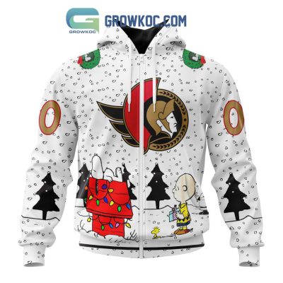 Ottawa Senators NHL Mix Snoopy Peanuts Christmas Personalized Hoodie T Shirt