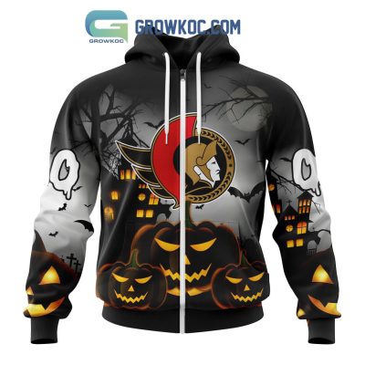 Ottawa Senators NHL Special Pumpkin Halloween Night Hoodie T Shirt