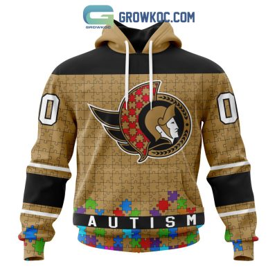 Ottawa Senators NHL Special Unisex Kits Hockey Fights Against Autism Hoodie T Shirt