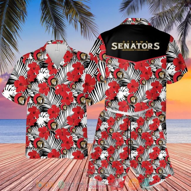 Ottawa Senators Nhl Hibiscus Hawaiian Shirt, Shorts - Hot Sale 2025
