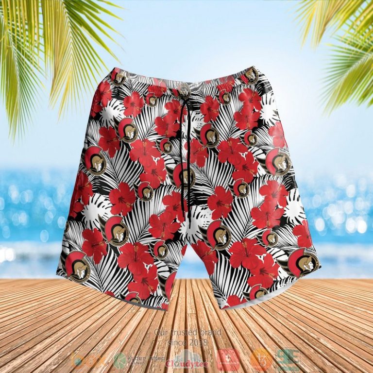 Ottawa Senators Nhl Hibiscus Hawaiian Shirt, Shorts - Hot Sale 2025