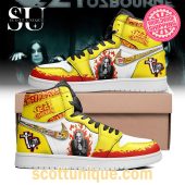 Ozzy Osbourne Yellow Fire Nike Air Jordan High Top Sneakers -Soulcals.com