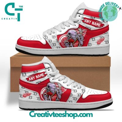 NHL Detroit Red Wings Special Team Mascot Design Air Jordan 1 Sneaker - soulcals.com