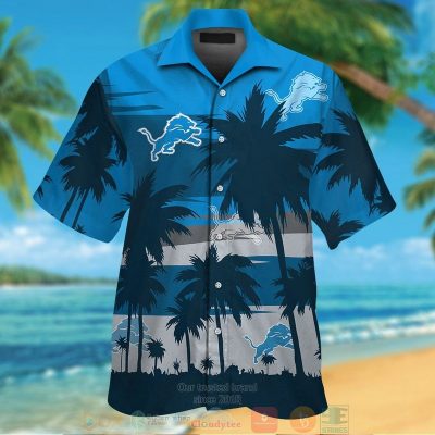 Palm Tree Detroit Lions Hawaiian Shirt And Shorts - Hot Sale 2025