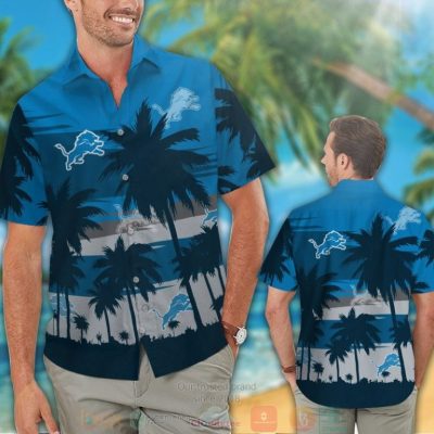 Palm Tree Detroit Lions Hawaiian Shirt And Shorts - Hot Sale 2025