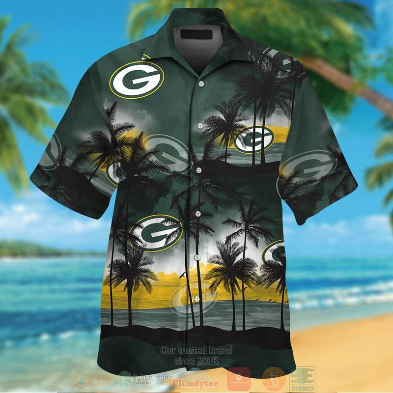 Palm Tree Green Bay Packers Dark Green Hawaii Shirt, Shorts - Hot Sale 2025