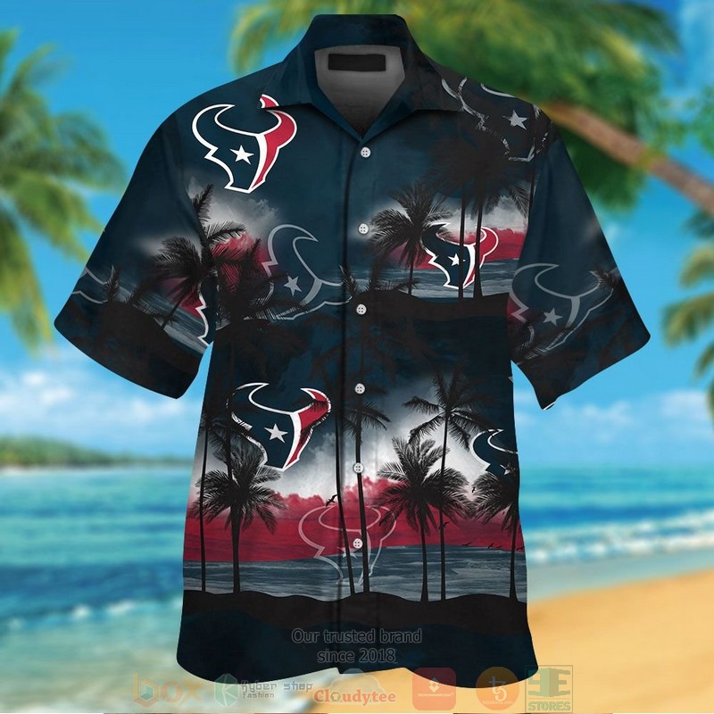 Palm Tree Houston Texans Deep Steel Blue Hawaii Shirt, Shorts - Hot Sale 2025