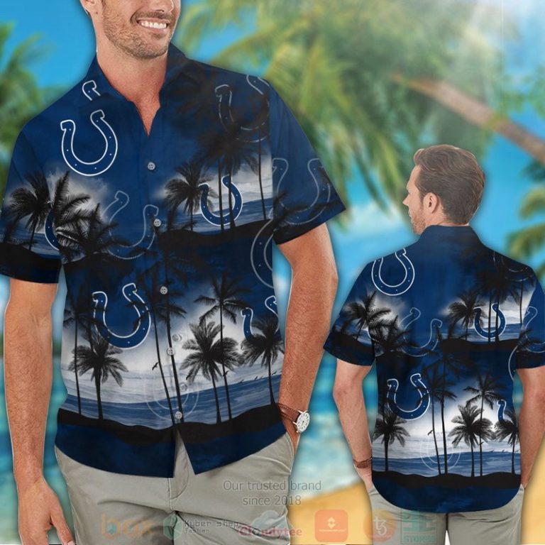 Palm Tree Indianapolis Colts Dark Blue Hawaii Shirt, Shorts - Hot Sale 2025