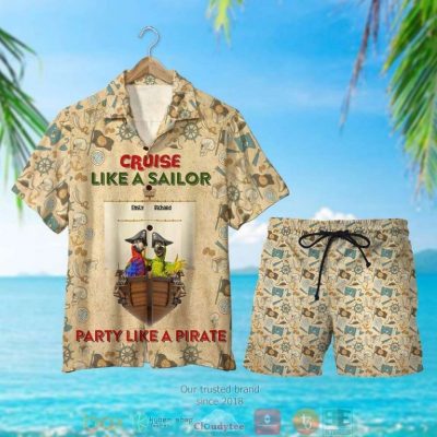 Personalized Cruising Cruise Like A Sailor Party Like A Pirate Hawaiian Shirt, Short - Hot Sale 2025