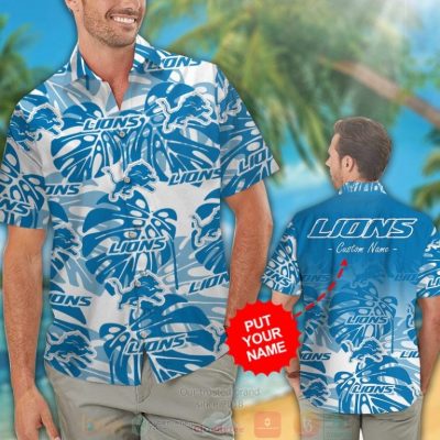 Personalized Detroit Lions Custom Blue Hawaiian Shirt And Shorts - Hot Sale 2025