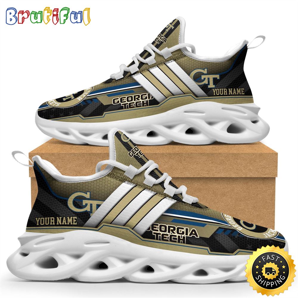 Personalized Georgia Tech Yellow Jackets Max Soul Shoes Sneakers Elevate Your Every Step