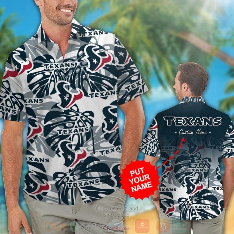 Personalized Houston Texans Tropical Plants Custom Hawaiian Shirt And Shorts - Hot Sale 2025