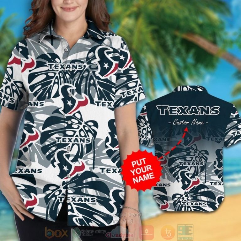 Personalized Houston Texans Tropical Plants Custom Hawaiian Shirt And Shorts - Hot Sale 2025