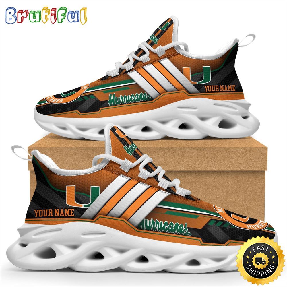 Personalized Miami Hurricanes Max Soul Shoes Sneakers Elevate Your Every Step