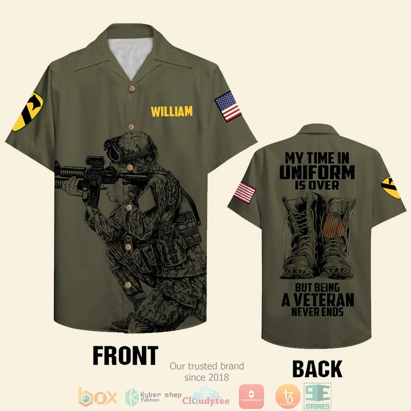 Personalized My Time In Uniform Is Over Veteran Military Soldiers Veteran Custom Hawaiian Shirt, Shorts - Hot Sale 2025