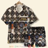 Personalized Pilot And Aircraft Cockpit Hawaiian Shirt Short.jpg - demo10