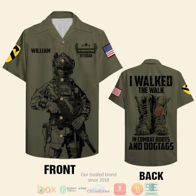 Personalized Veteran I Walked The Walk In Combat Boots And Dogtags Custom Hawaiian Shirt, Shorts - Hot Sale 2025