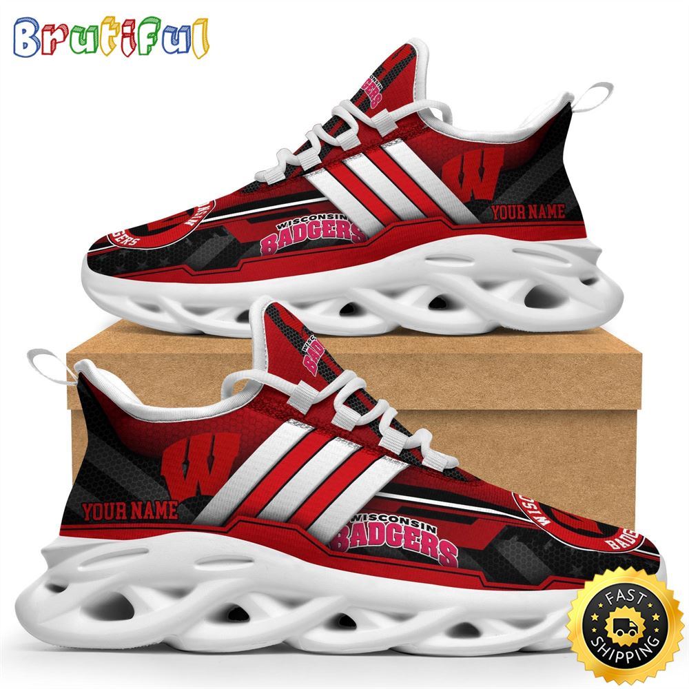 Personalized Wisconsin Badgers Max Soul Shoes Sneakers Elevate Your Every Step