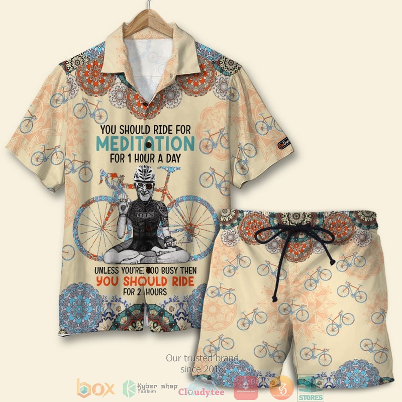 Personalized You Should Ride For Meditation For 1 Hour A Day Cycling Lovers Custom Phot Hawaiian Shirt, Shorts - Hot Sale 2025