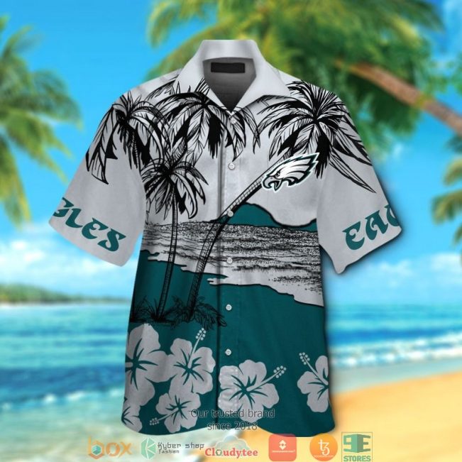 Philadelphia Eagles Coconut Island Hibiscus Hawaiian Shirt, Short - Hot Sale 2025