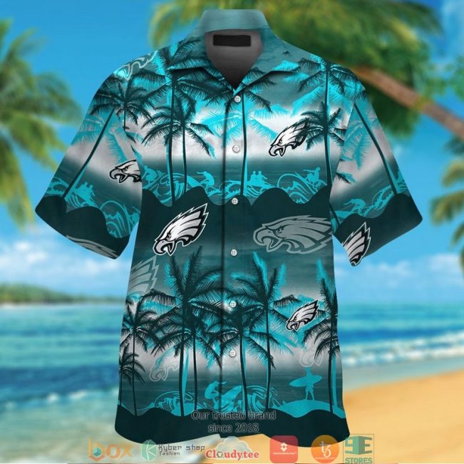 Philadelphia Eagles Coconut Island Ocean Waves Hawaiian Shirt, Short - Hot Sale 2025