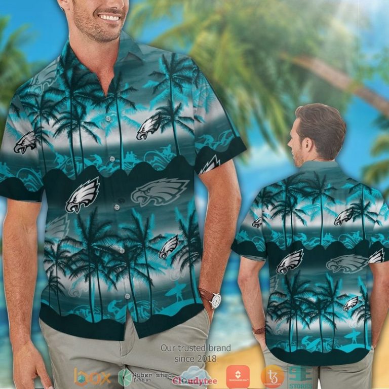 Philadelphia Eagles Coconut Island Ocean Waves Hawaiian Shirt, Short - Hot Sale 2025 Philadelphia Eagles Coconut Island Ocean Waves Hawaiian Shirt, Short - Hot Sale 2025