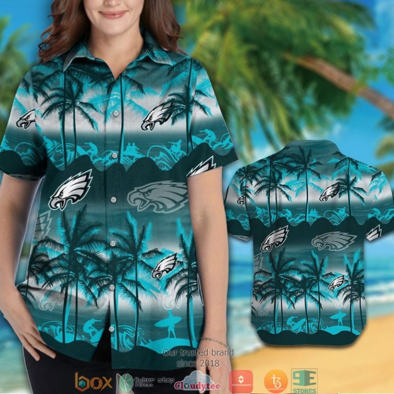 Philadelphia Eagles Coconut Island Ocean Waves Hawaiian Shirt, Short - Hot Sale 2025 Philadelphia Eagles Coconut Island Ocean Waves Hawaiian Shirt, Short - Hot Sale 2025