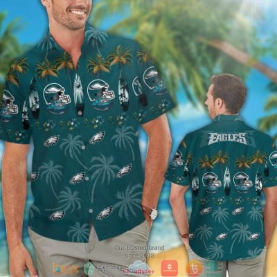 Philadelphia Eagles Coconut Pattern Hawaiian Shirt, Short - Hot Sale 2025