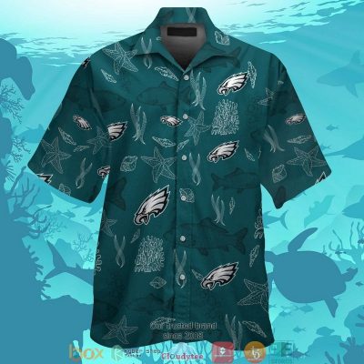 Philadelphia Eagles Fish Ocean Pattern Hawaiian Shirt, Short - Hot Sale 2025