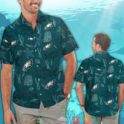 Philadelphia Eagles Fish Ocean Pattern Hawaiian Shirt, Short - Hot Sale 2025