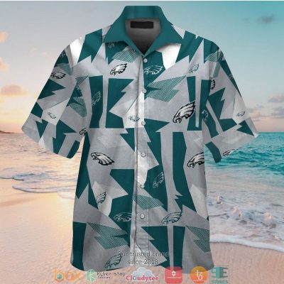 Philadelphia Eagles Green Grey Pattern Hawaiian Shirt, Short - Hot Sale 2025