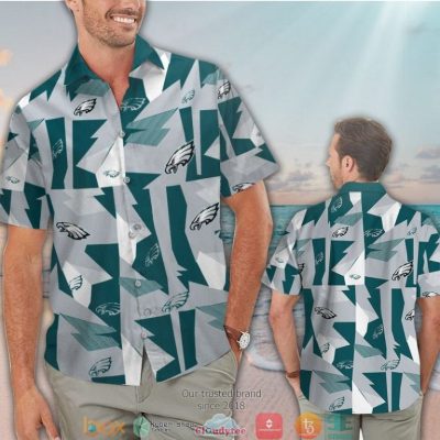 Philadelphia Eagles Green Grey Pattern Hawaiian Shirt, Short - Hot Sale 2025