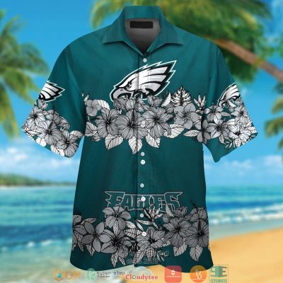 Philadelphia Eagles Hibiscus Flower Line Hawaiian Shirt, Short - Hot Sale 2025