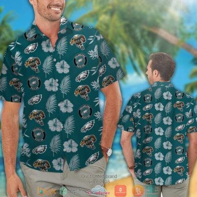 Philadelphia Eagles Hibiscus Leaf Pattern Hawaiian Shirt, Short - Hot Sale 2025