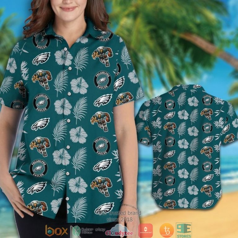 Philadelphia Eagles Hibiscus Leaf Pattern Hawaiian Shirt, Short - Hot Sale 2025 Philadelphia Eagles Hibiscus Leaf Pattern Hawaiian Shirt, Short - Hot Sale 2025