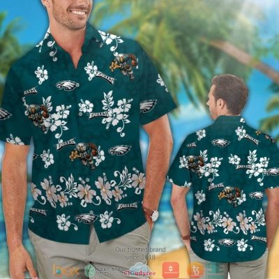 Philadelphia Eagles Hibiscus Pattern Hawaiian Shirt, Short - Hot Sale 2025