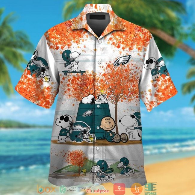 Philadelphia Eagles Snoopy And Charlie Brown Autumn Hawaiian Shirt, Short - Hot Sale 2025