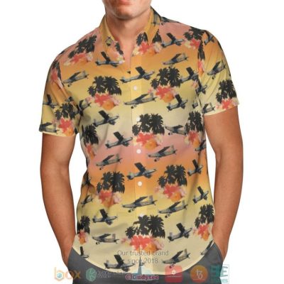 Pilatus Pc-6 French Army Orange Hawaiian Shirt, Short - Hot Sale 2025